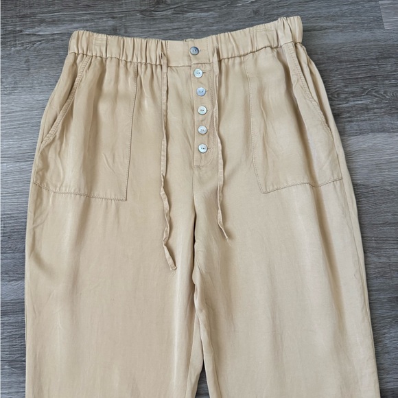 Zara satin feel relaxed button fly trouser pants medium - Picture 5 of 9